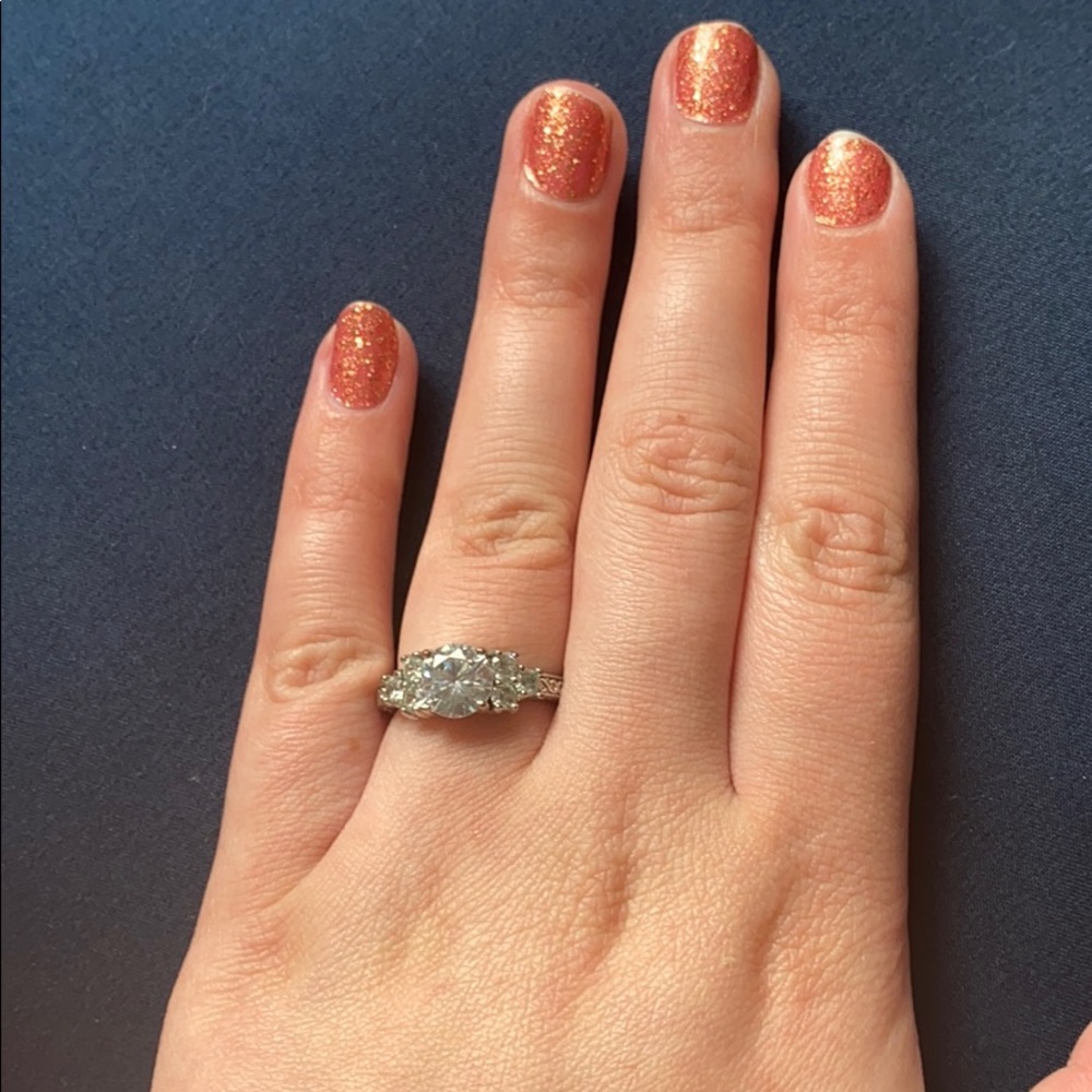 CZ 3 stone ring
